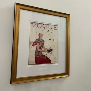 Vogue Cover February 1924 Releasing Multicolored Butterflies Purse Print Framed
